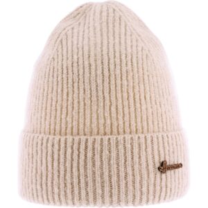Bonnet adulte uni à revers Louise 128 beige