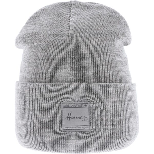 Bonnet droit uni à revers avec badge Louise 134 gris