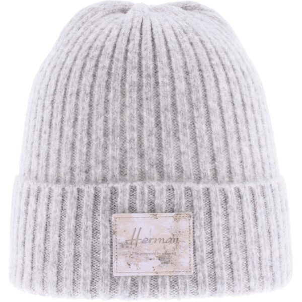 Bonnet femme en maille chinée avec badge Louise 126