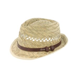 Chapeau paille naturelle verte Pepper