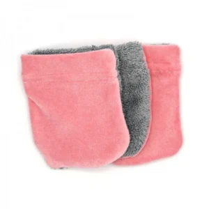 Lot de 3 gants Démaquillants Lavables - Gris Corail