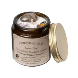 Bougie de lithothérapie Féminin Sacré - Prune