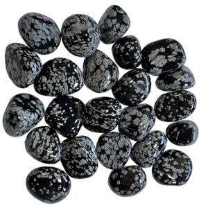 Obsidienne Neige - Pierre Roulée 20 à 30mm
