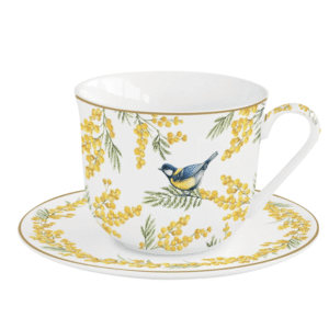 Tasse de déjeuner avec soucoupe - Mimosa