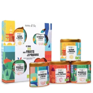 Coffret 4 thés bio aux saveurs fruitées de nos régions