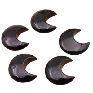 Galet Lune Obsidienne Noire - 30mm