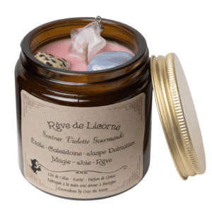 Bougie de lithothérapie Rêve de Licorne - Violette Gourmande