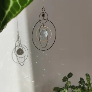 Suncatcher COSMIC • Décoration en laiton et cristal de verre