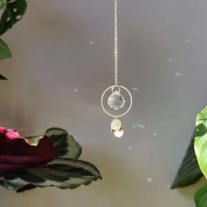 Mini Suncatcher IRIS en laiton et cristal de verre
