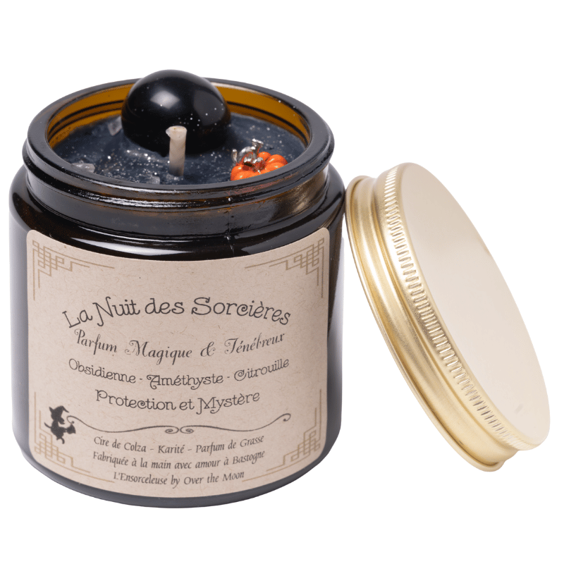 Bougie de lithothérapie La Nuit des Sorcières - Parfum magique & ténébreux
