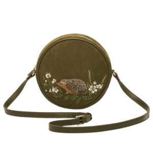 Sac Rond En Faux Daim Brodé Kaki