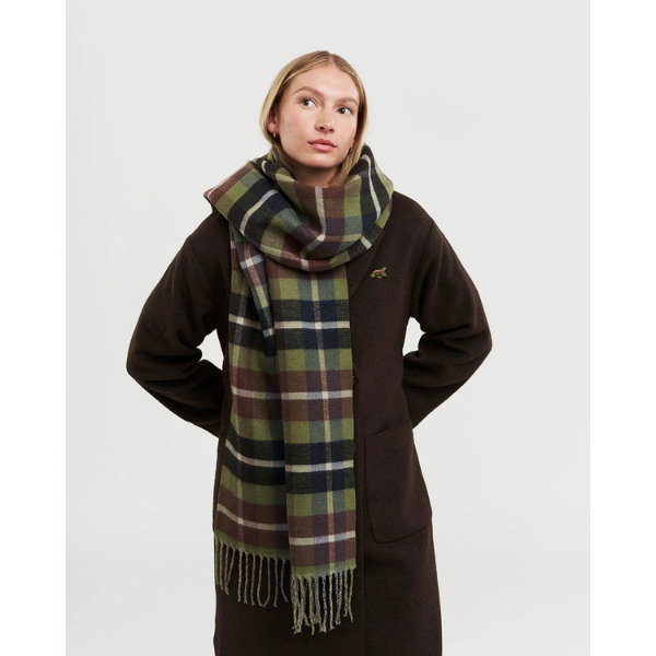 Écharpe Longue Jacquard à Carreaux Maki, Motif Forêt – Image 2