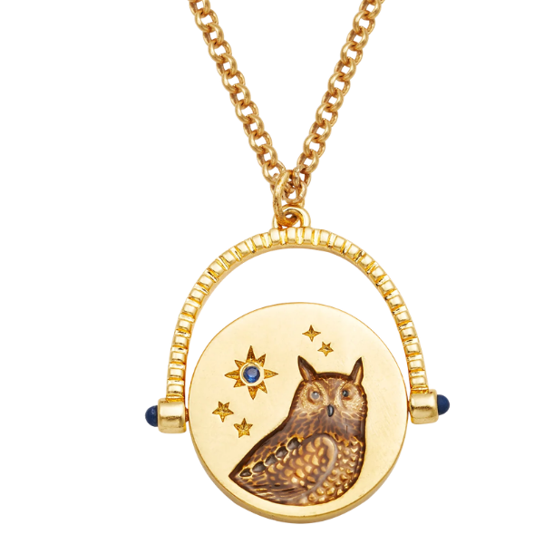 Collier Hibou Tournant En Or
