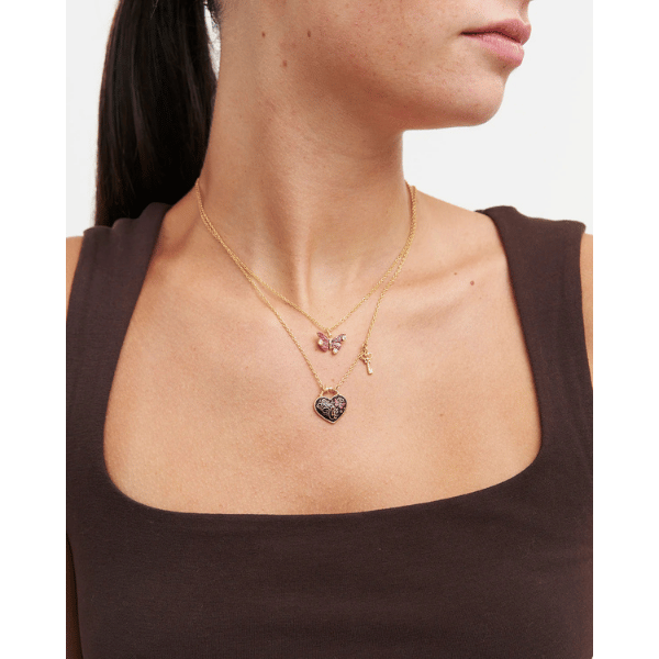 Collier Eve Cœur Cadenas Et Clé En Or – Image 2