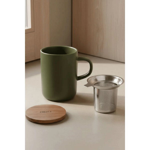 Tisanière 475ml Kaki En Grès – Image 3