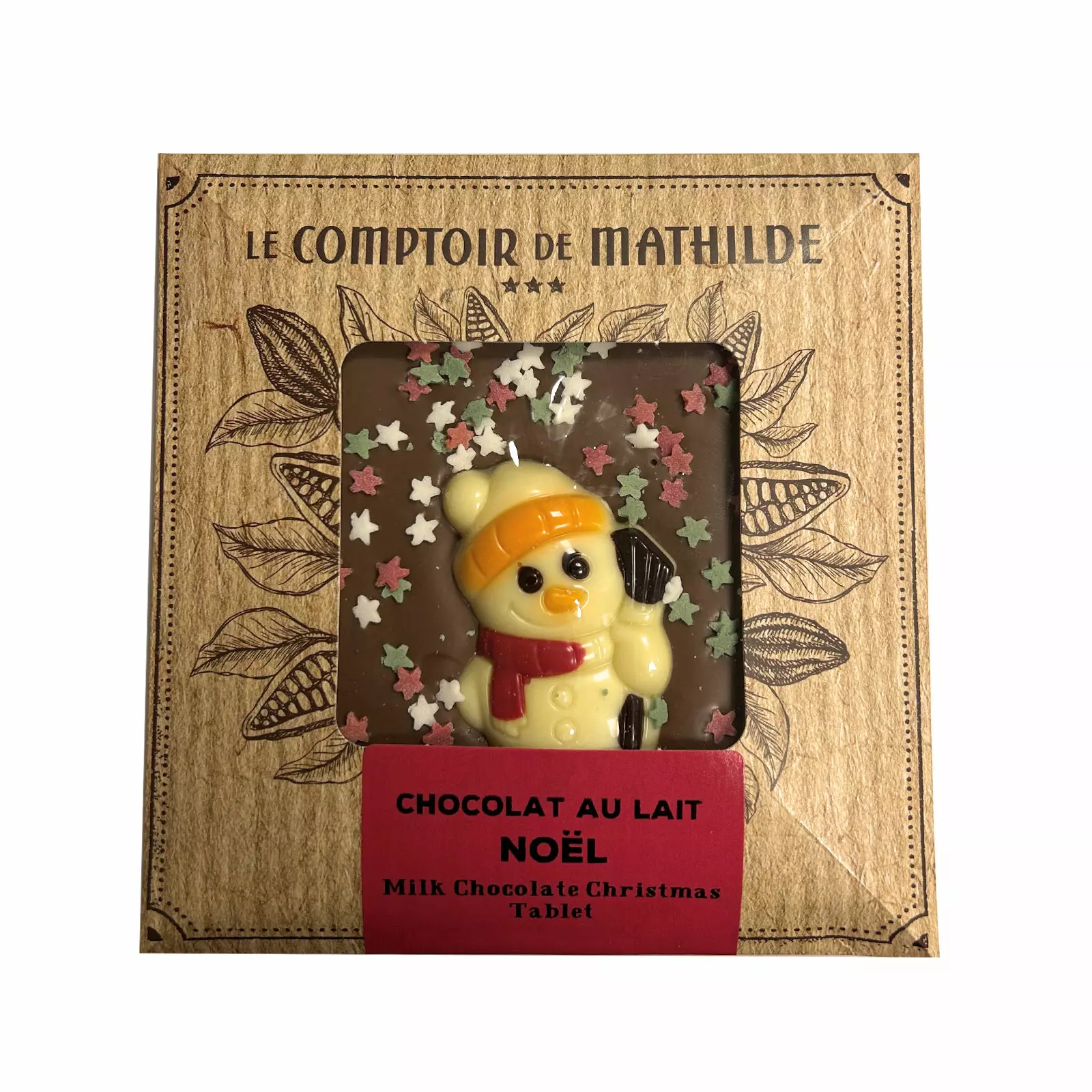 Tablette Chocolat au Lait de Noël - Sujet en Chocolat